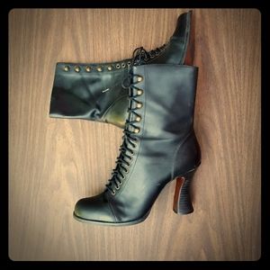 Steampunk goth vintage leather boots